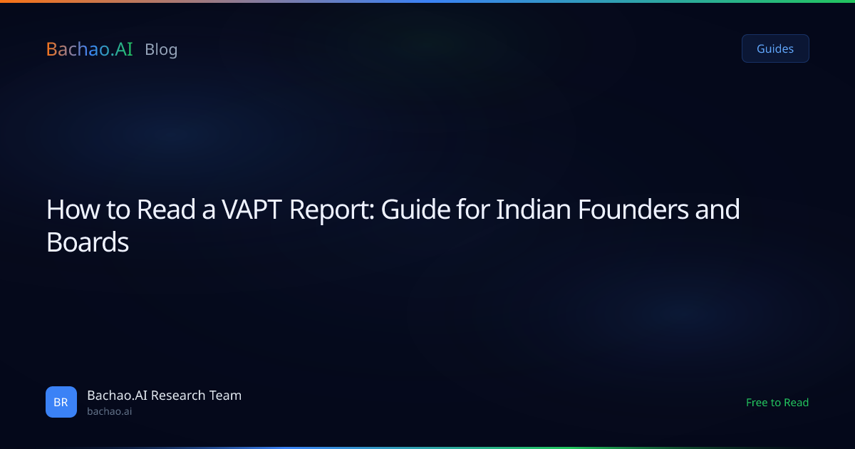 How to Read a VAPT Report: Guide for Indian Founders and Boards | Bachao.AI